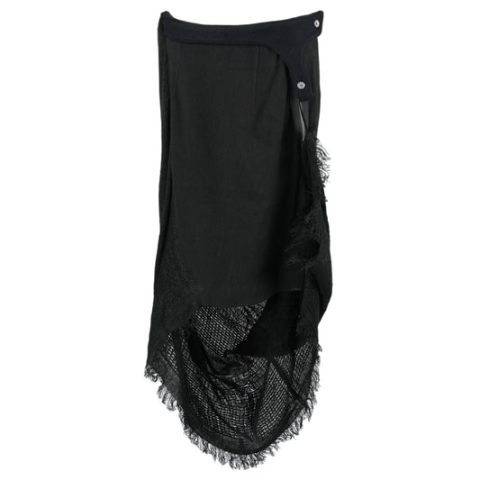 FRINGED SKIRT / BLACK