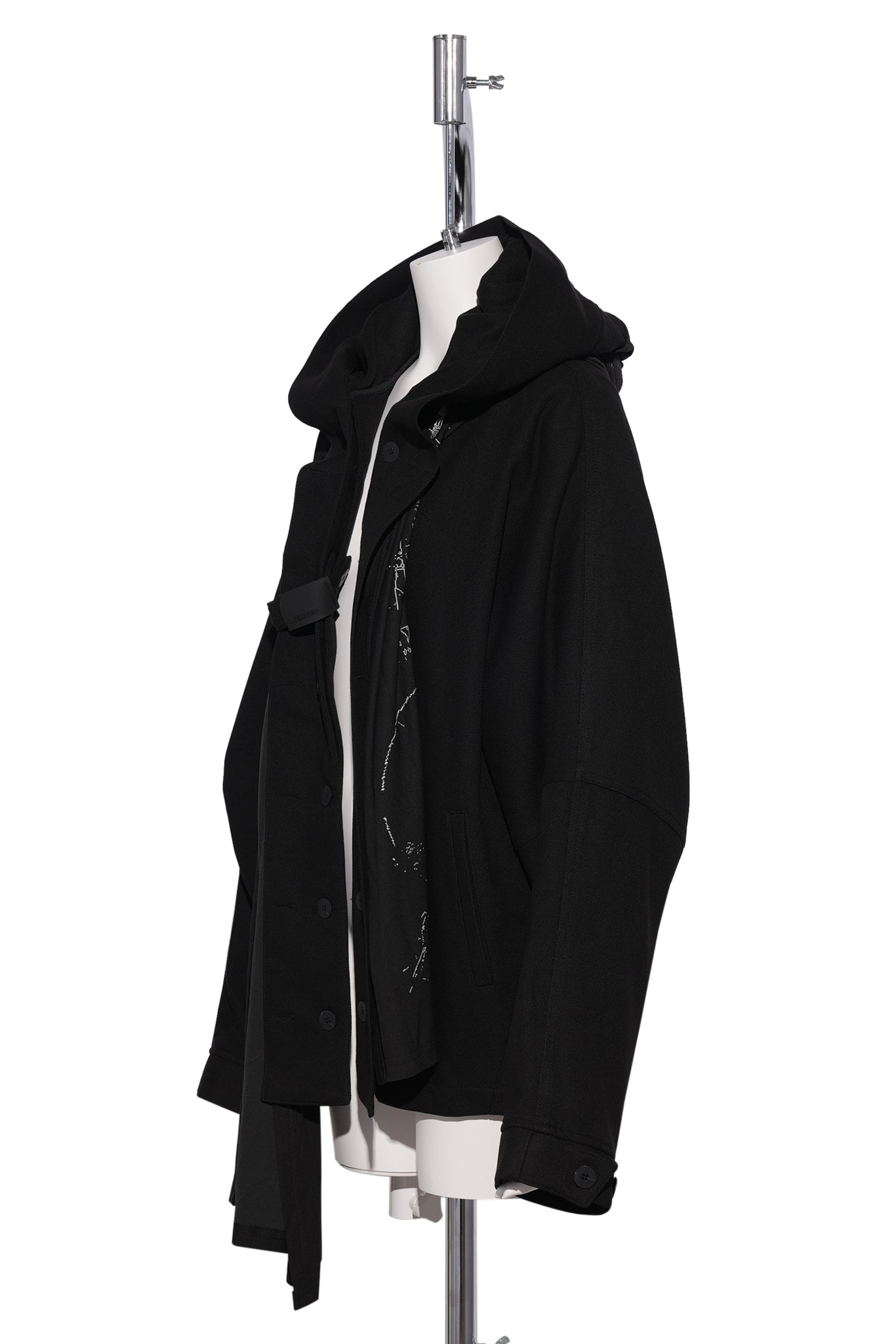 HOODED JAKCET W/ GRAPHIC MUFFLER / BLACK