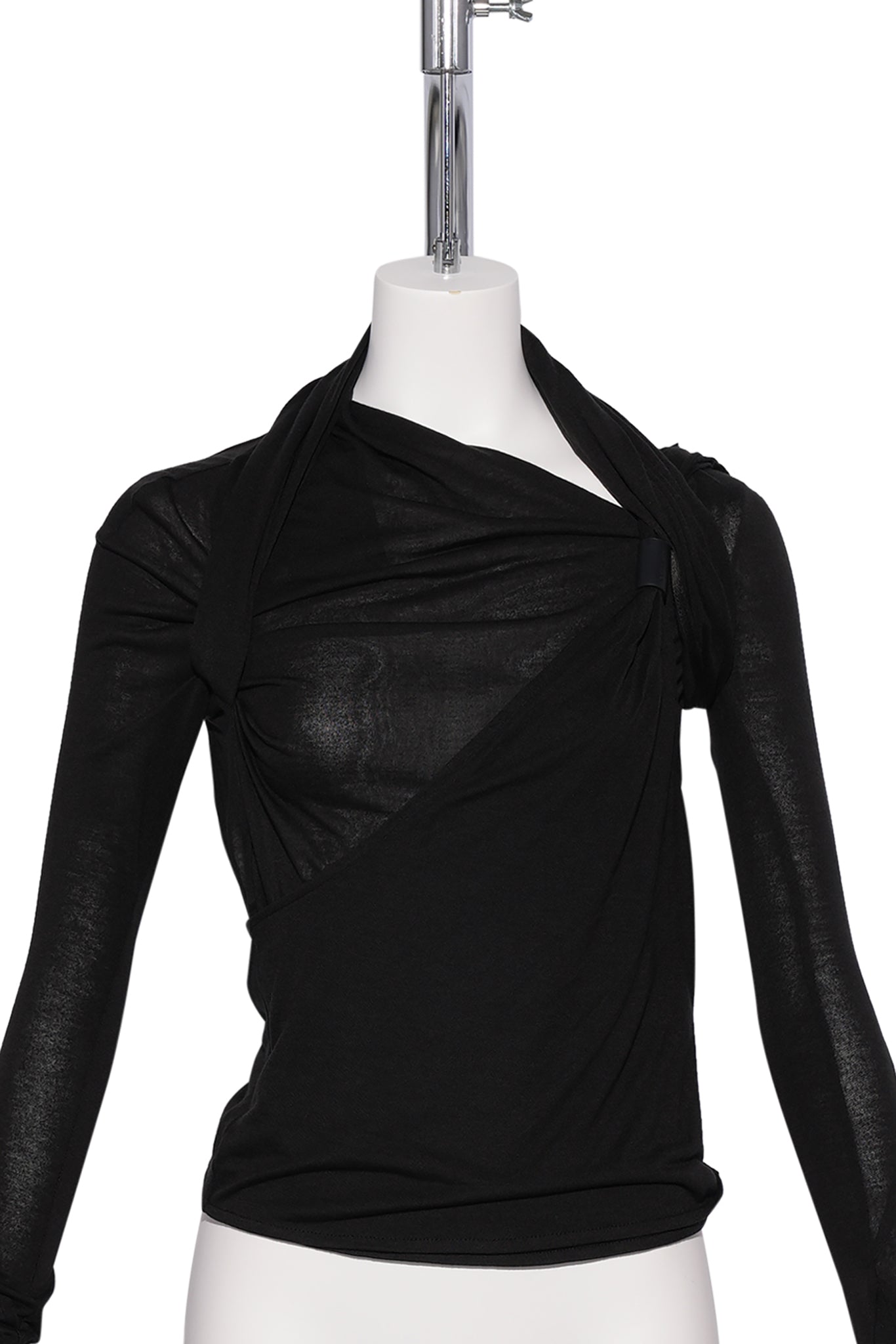 TIED LONG SLEEVE TOP / BLACK