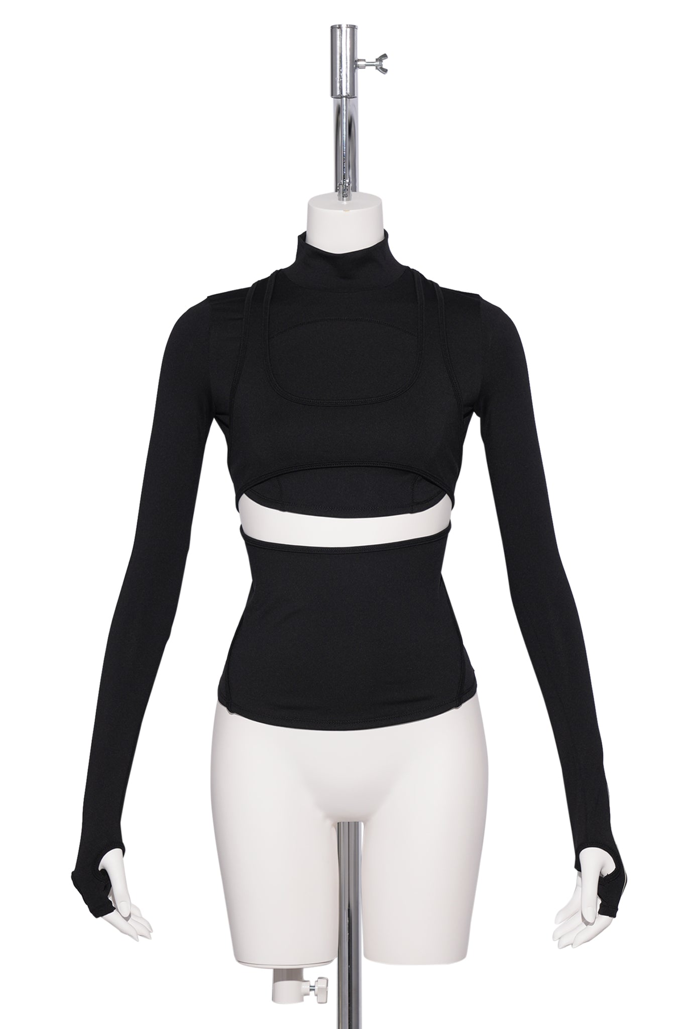 DOUBLE LAYER CROP TOP / BLACK