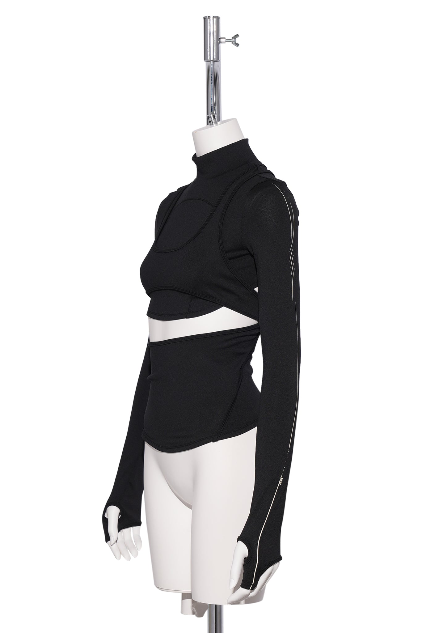 DOUBLE LAYER CROP TOP / BLACK