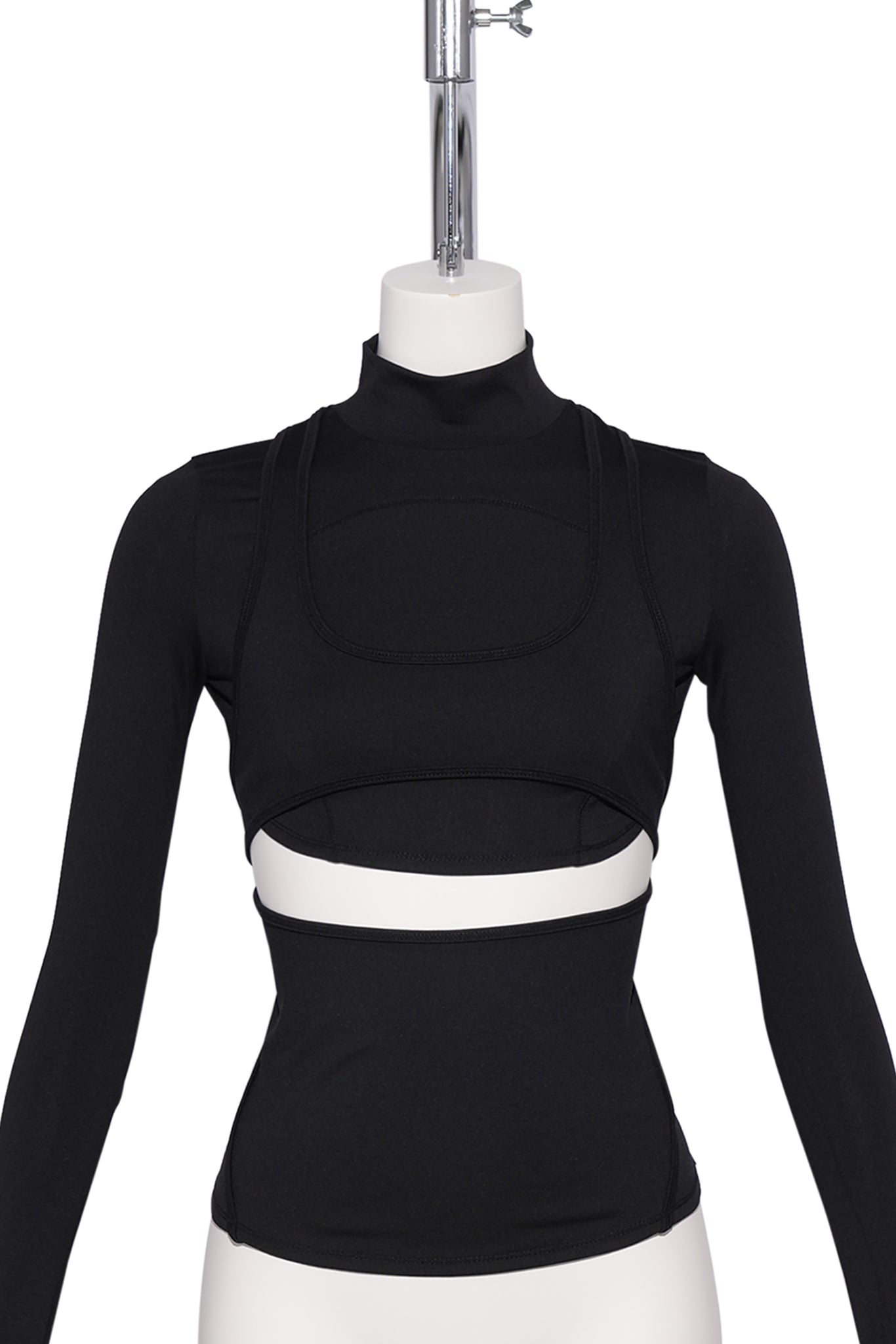 DOUBLE LAYER CROP TOP / BLACK