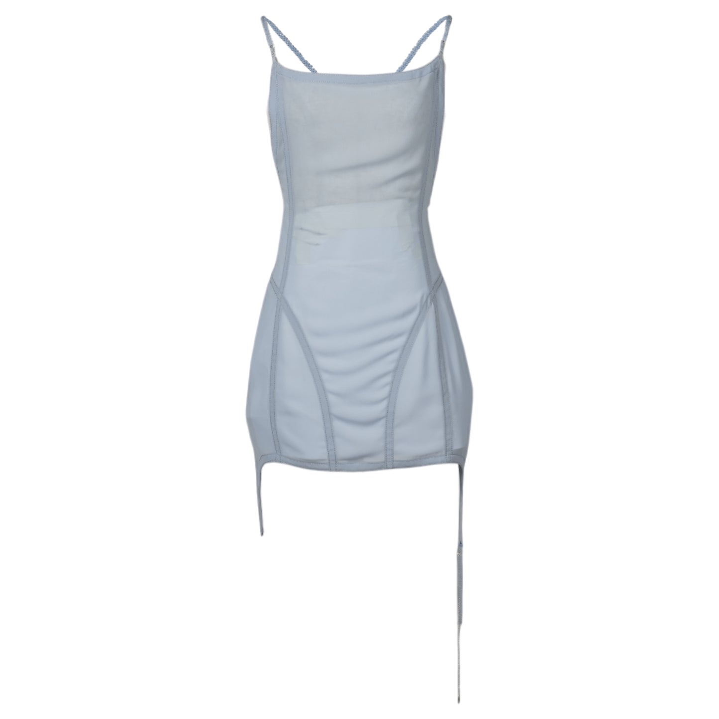 BEADED SLIP DRESS / SKY BLUE