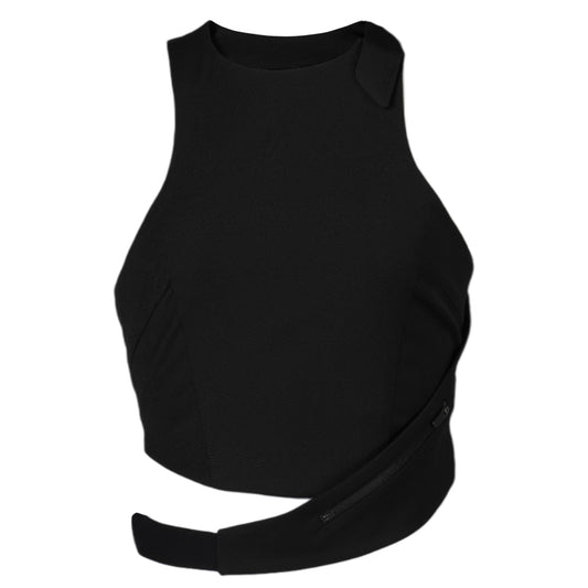 CINCHED HALTER TOP / BLACK