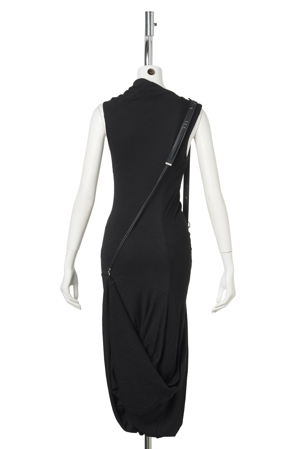 LEATHER STRAP DRESS / BLACK
