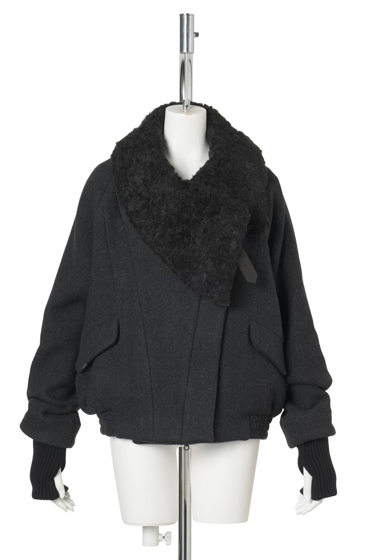 WOOL BOMBER JACKET / BLACK