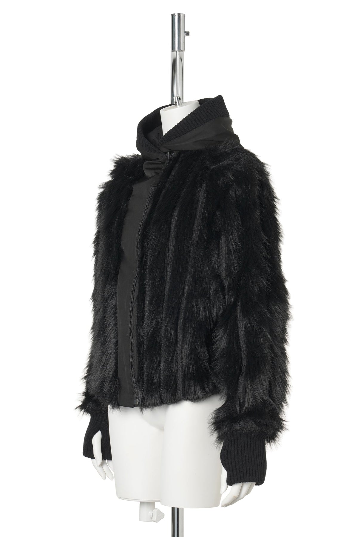 REVERSIBLE FUR JACKET / BLACK