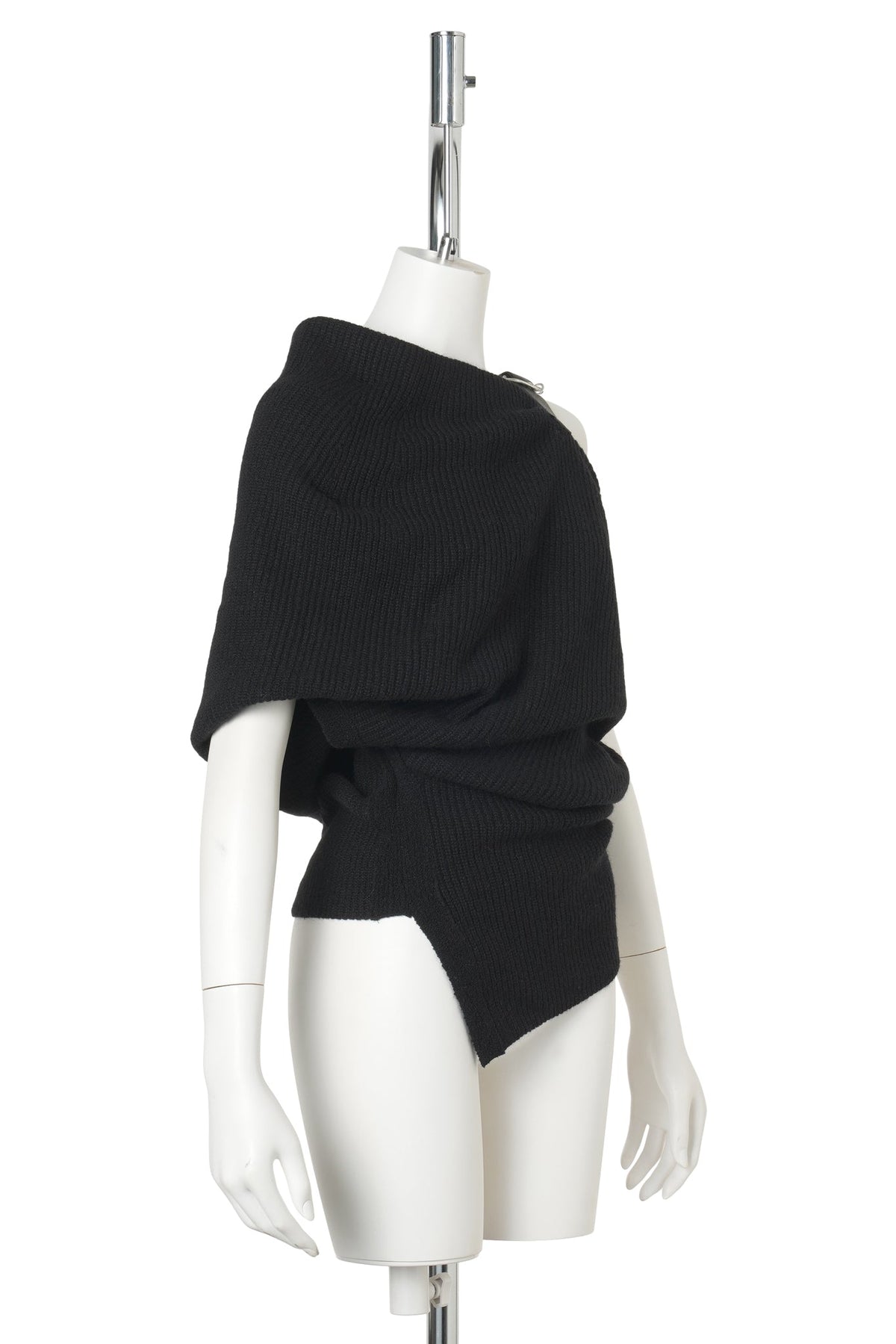 ASYMMETRIC KNIT TOP / BLACK