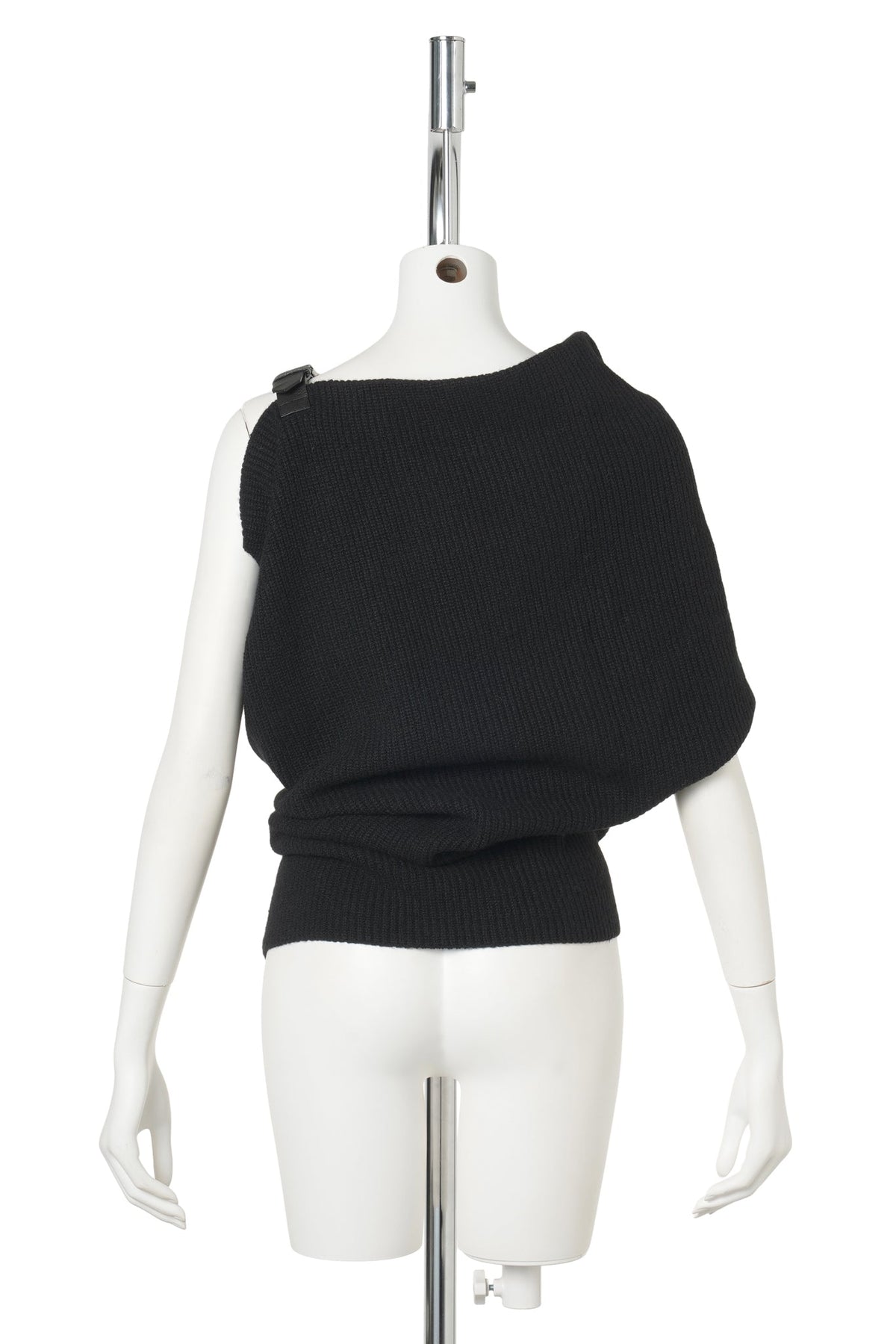 ASYMMETRIC KNIT TOP / BLACK