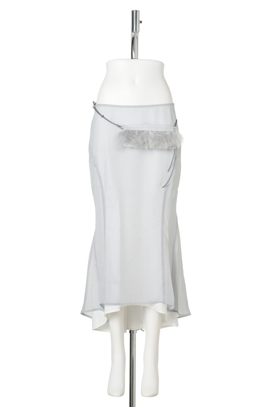 MERMAID SKIRT W/ FEATHER BAG / FOG BLUE