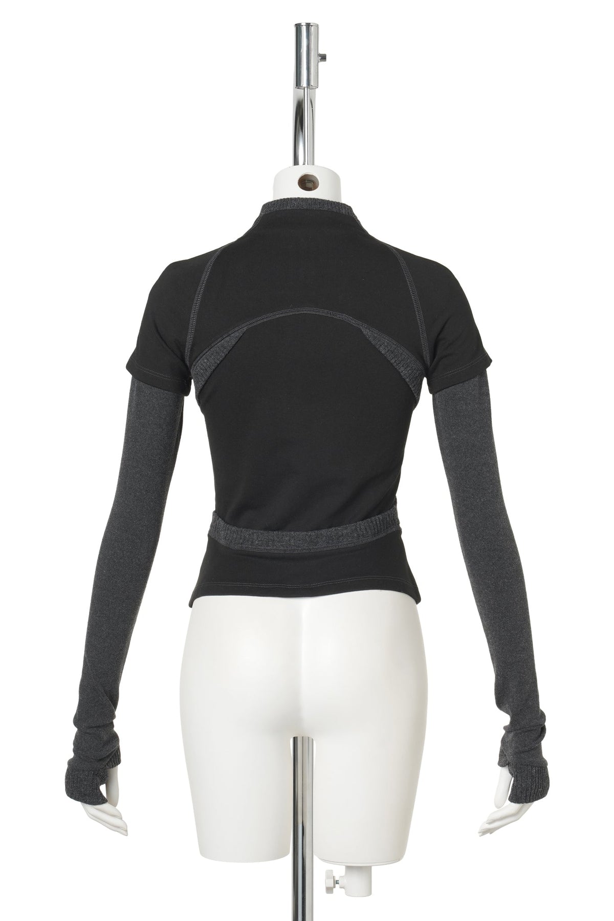 LAYERED ZIP TOP / BLACK
