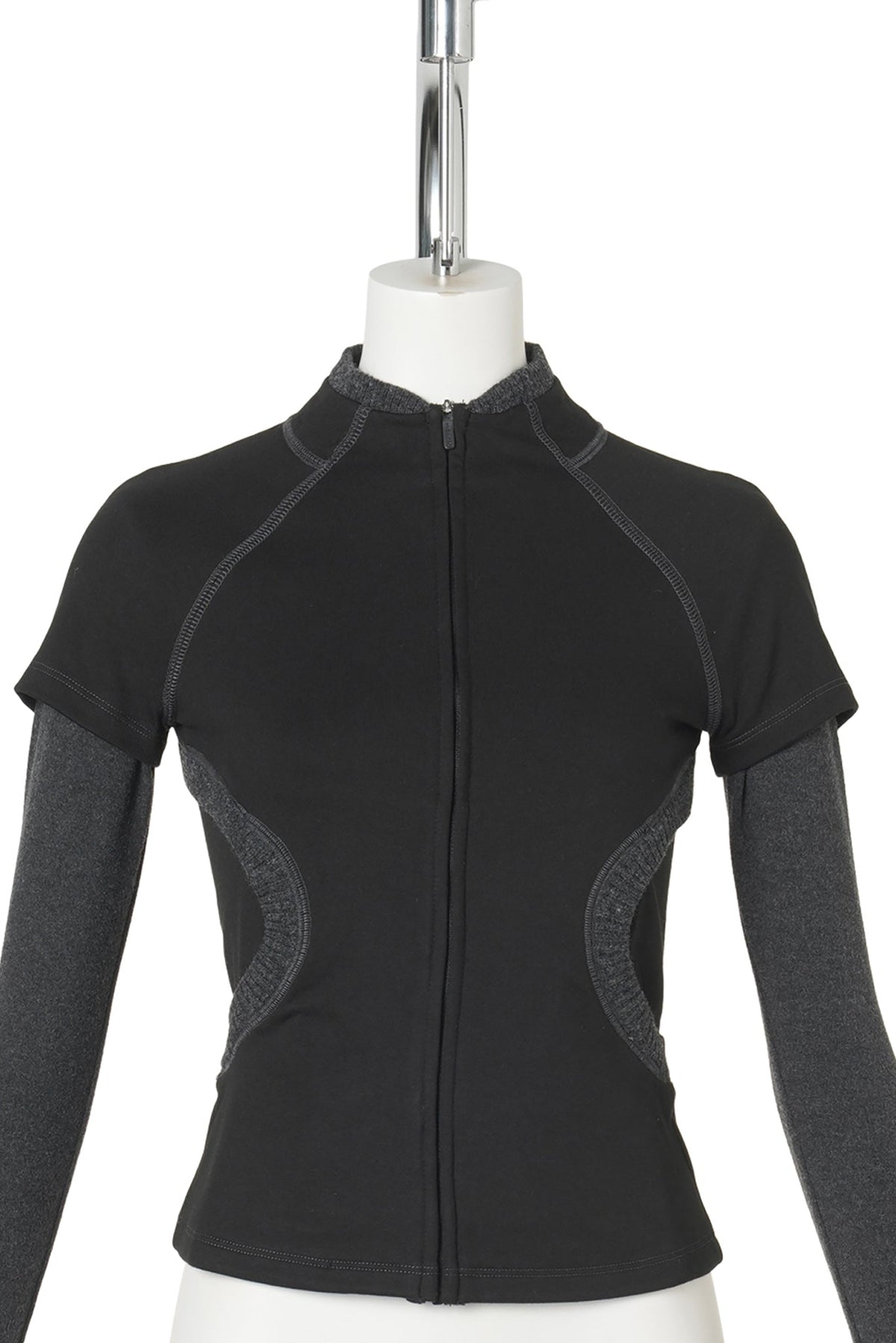 LAYERED ZIP TOP / BLACK