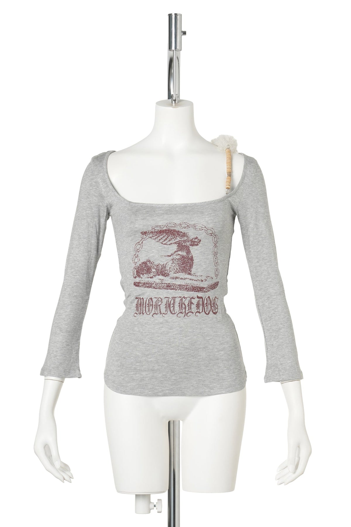 FUR STRAP TOP / GREY
