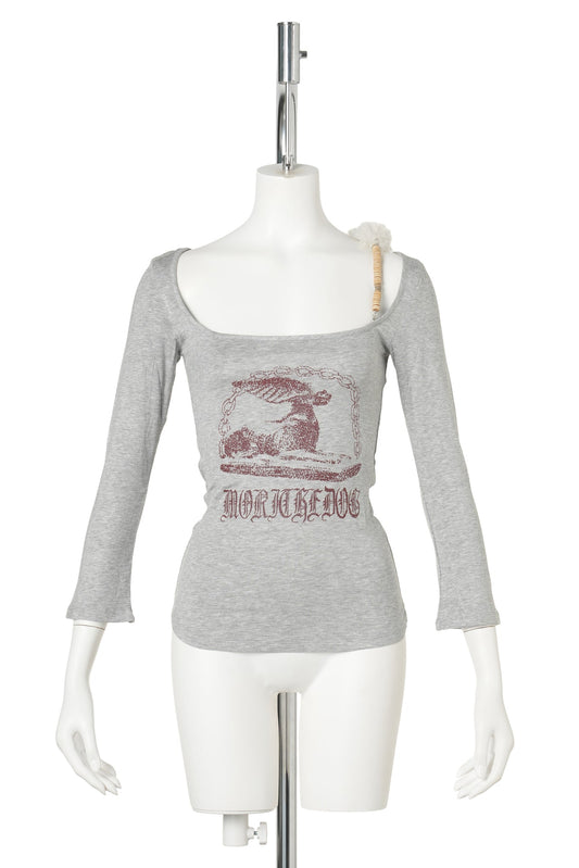 FUR STRAP TOP / GREY
