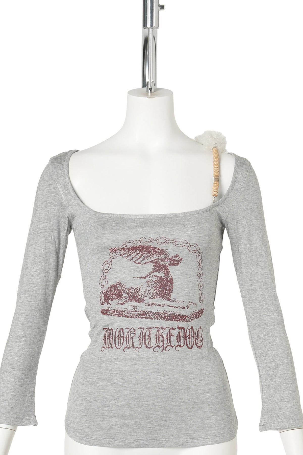 FUR STRAP TOP / GREY