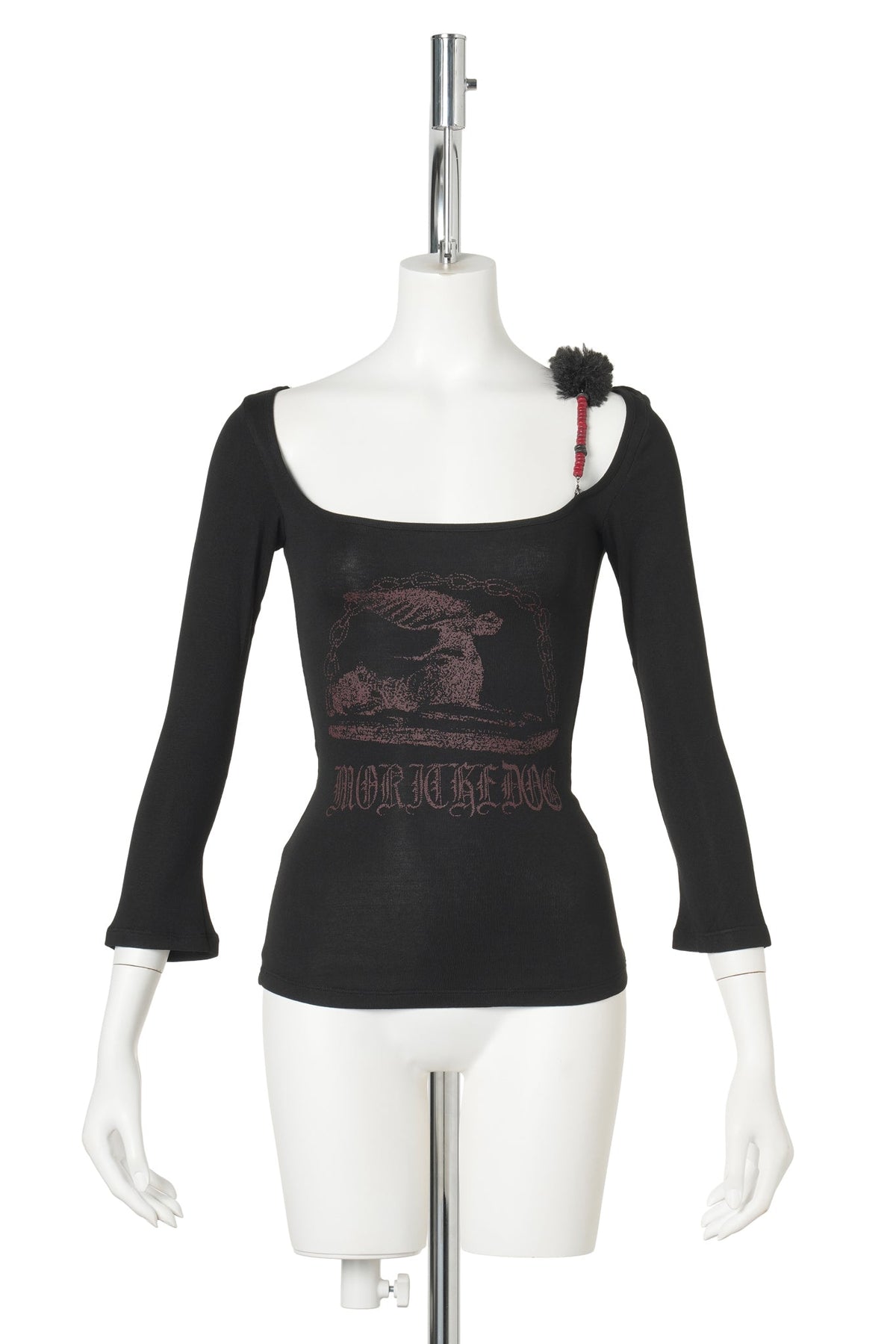 FUR STRAP TOP / BLACK