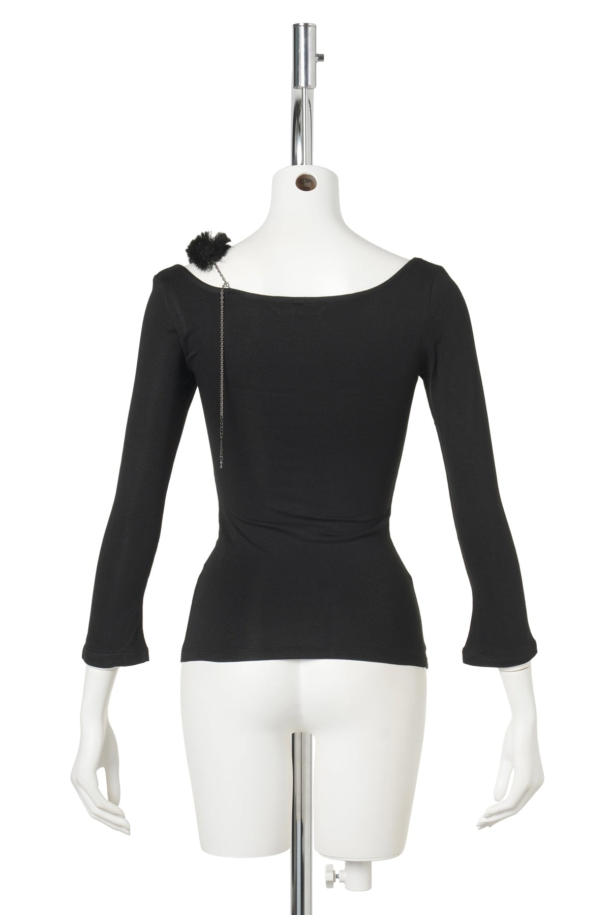 FUR STRAP TOP / BLACK