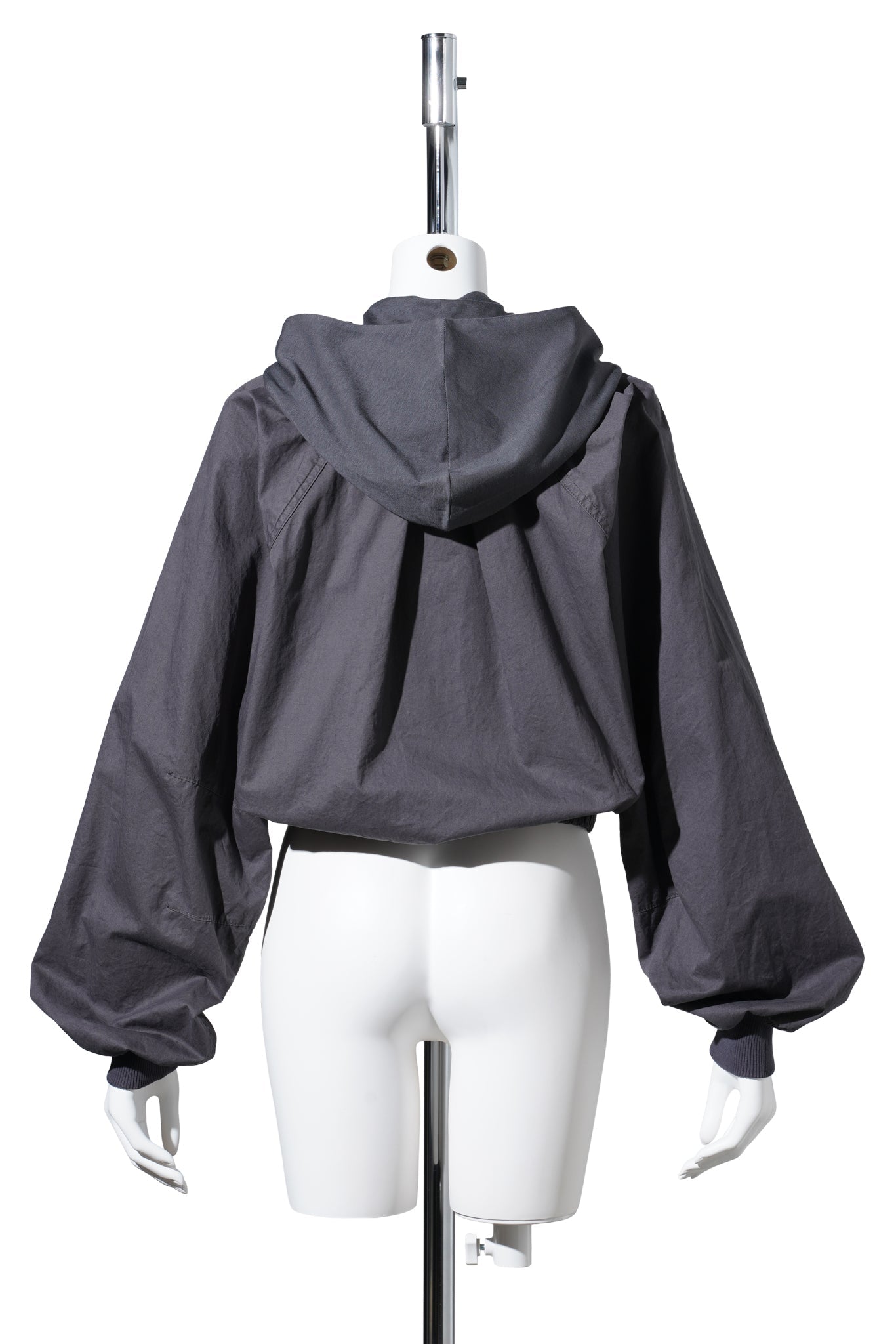 COTTON BOLERO JACKET W/ HOODIE / CHARCOAL