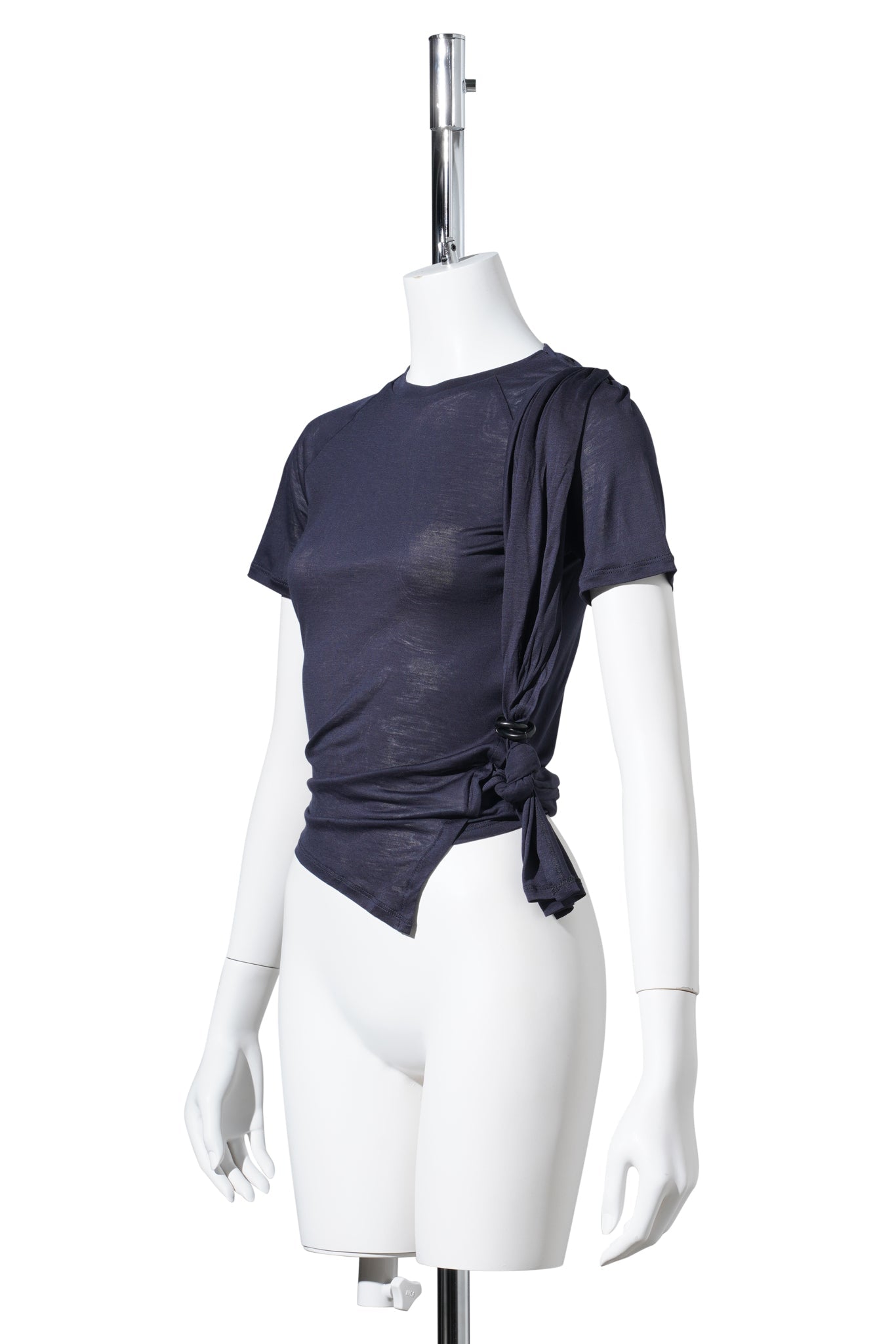 TIED ASYMMETRIC T-SHIRT / DARK NAVY