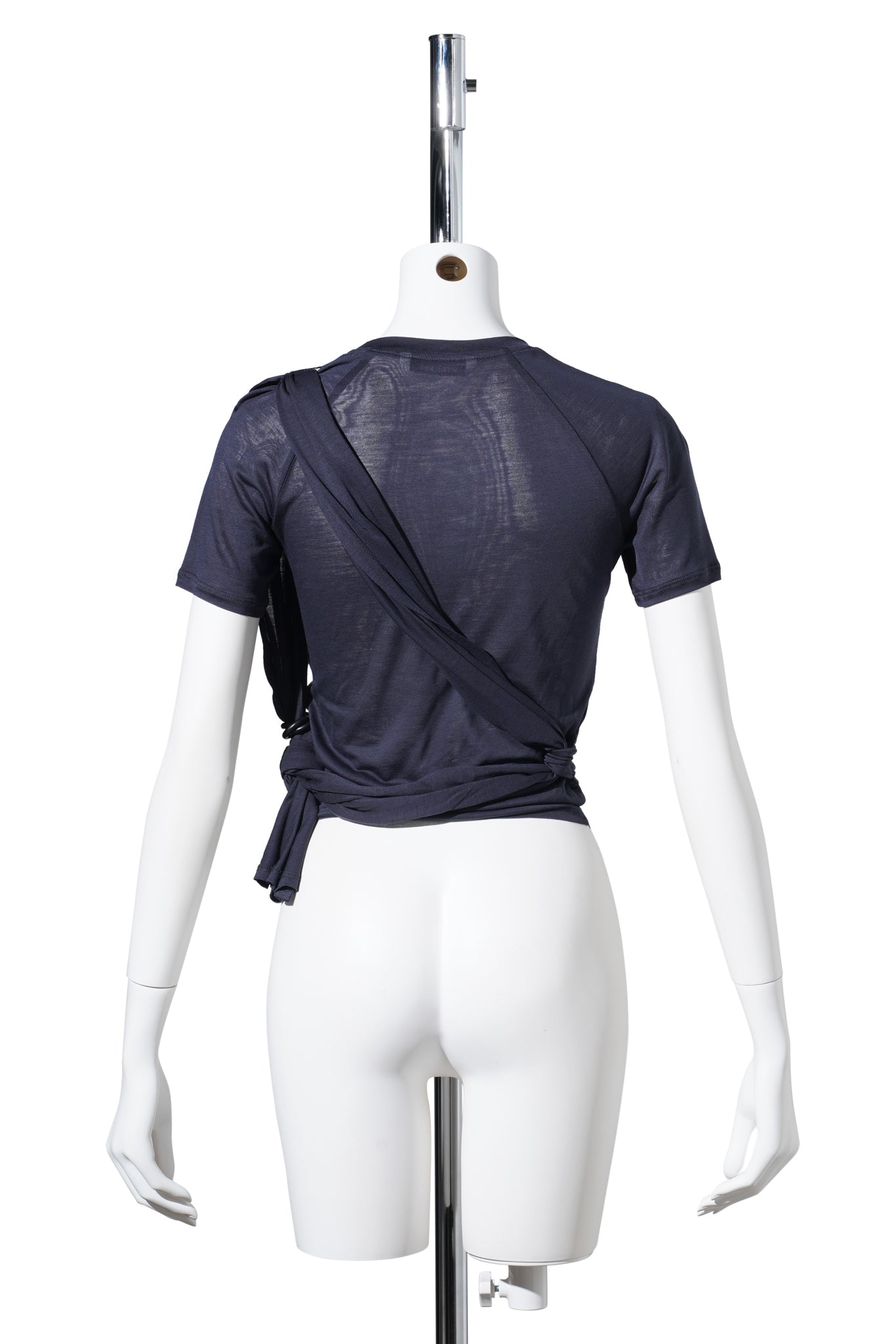 TIED ASYMMETRIC T-SHIRT / DARK NAVY