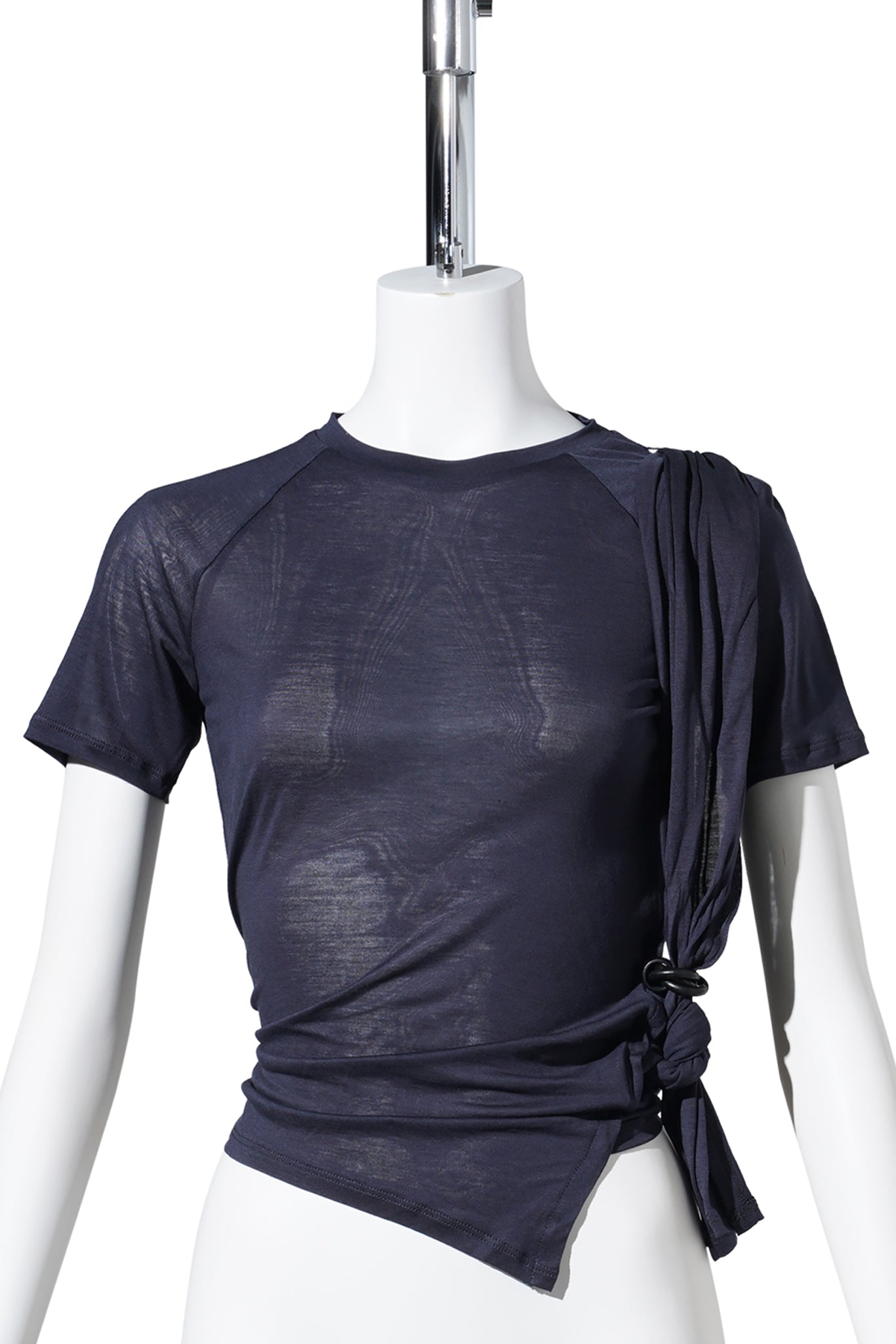 TIED ASYMMETRIC T-SHIRT / DARK NAVY