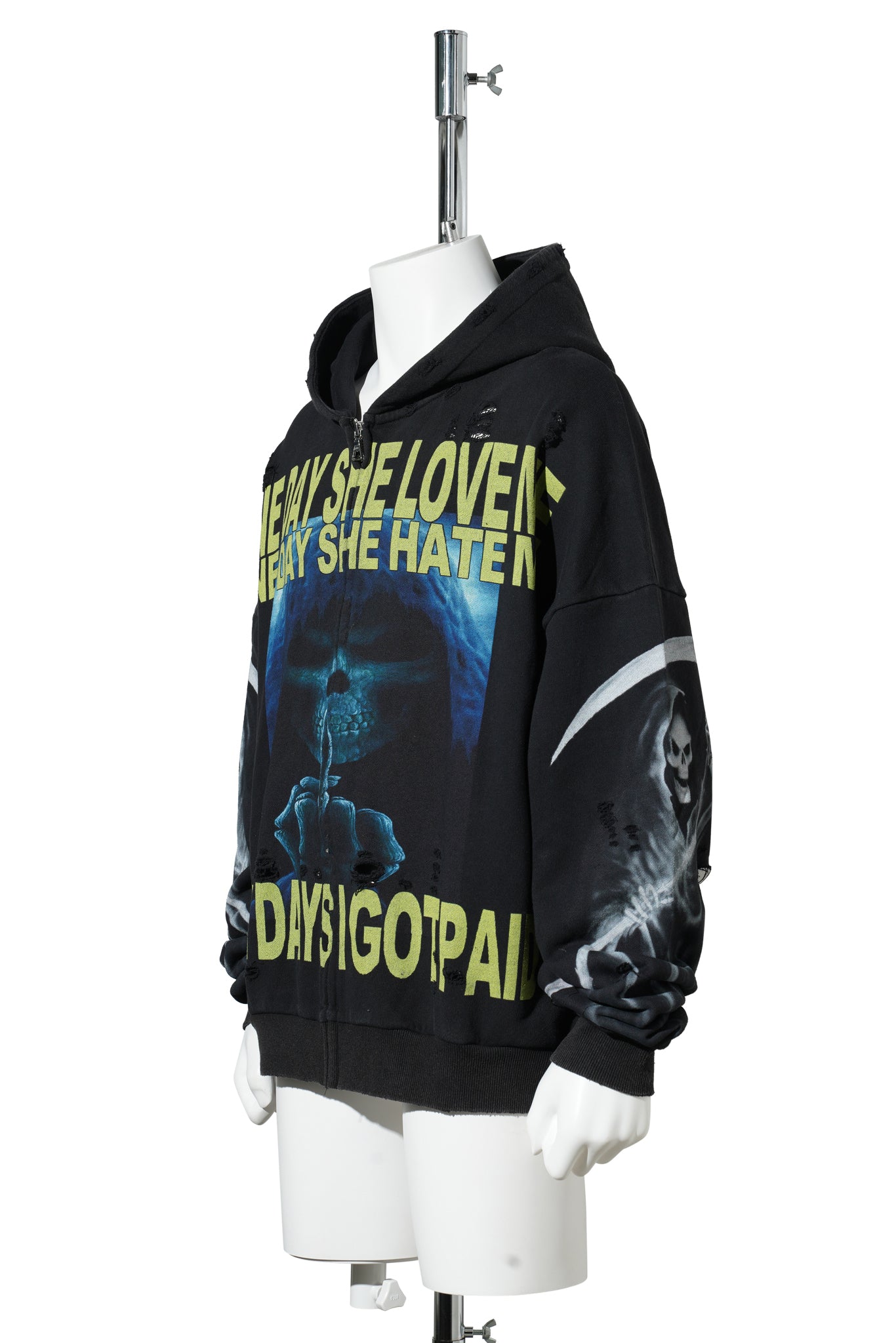 EVIL SKELETON HOODIE / BLACK