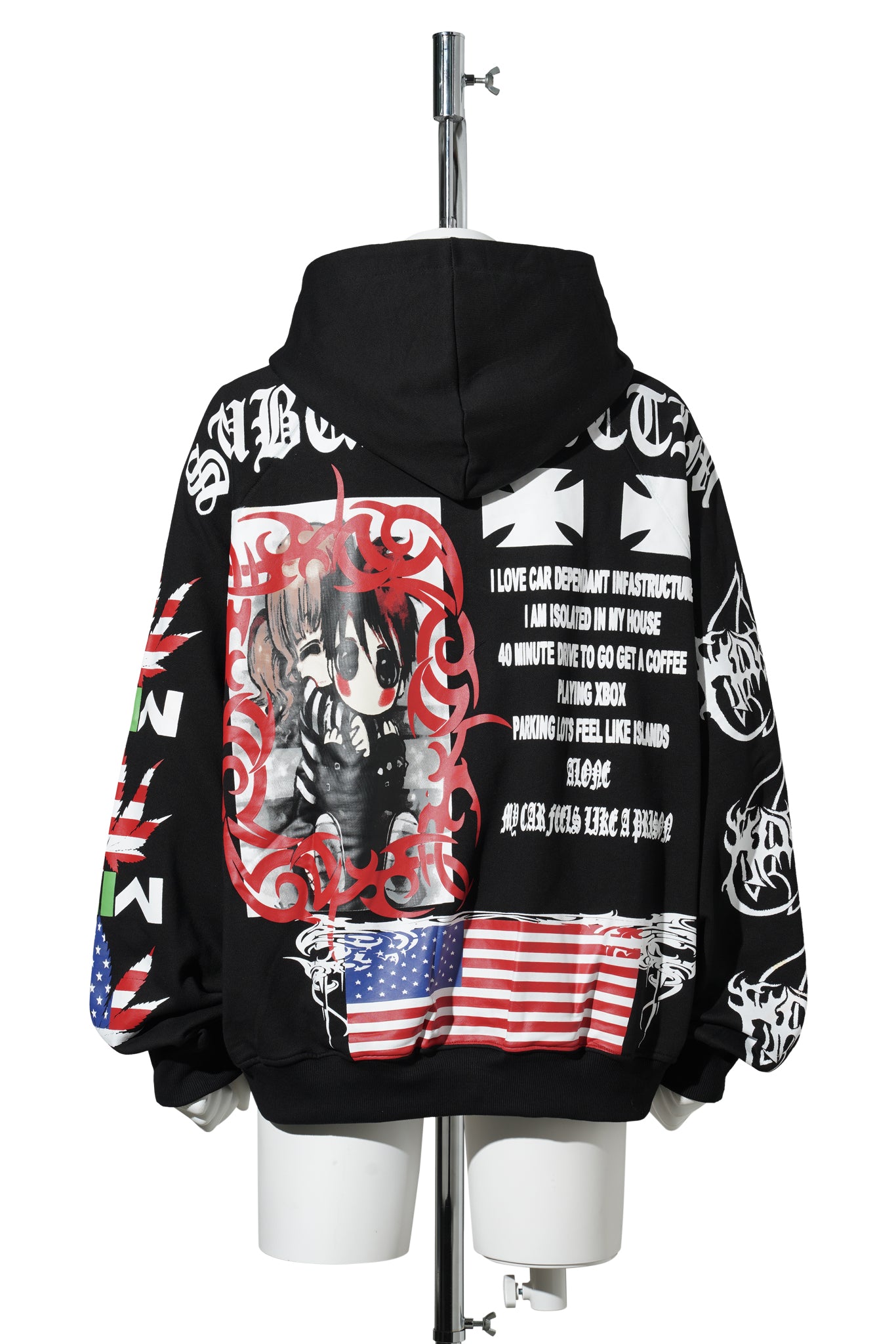SUBURB VICTIM HOODIE / BLACK