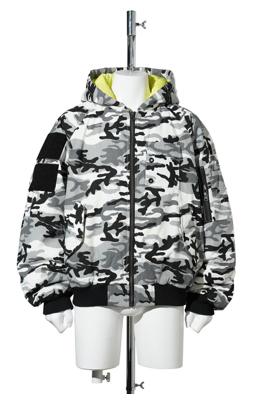 CAMO RAGLAN BOMBER / WHITE