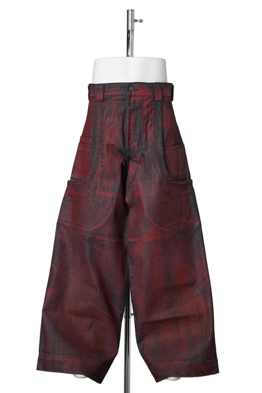 SEVAR ROF LOW POCKET PANTS / RED PAINTED