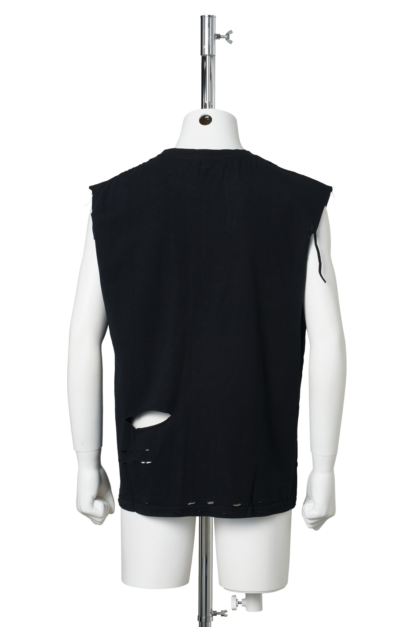 EET T-SHIRT / BLACK COTTON DISTRESSED RAEUBER