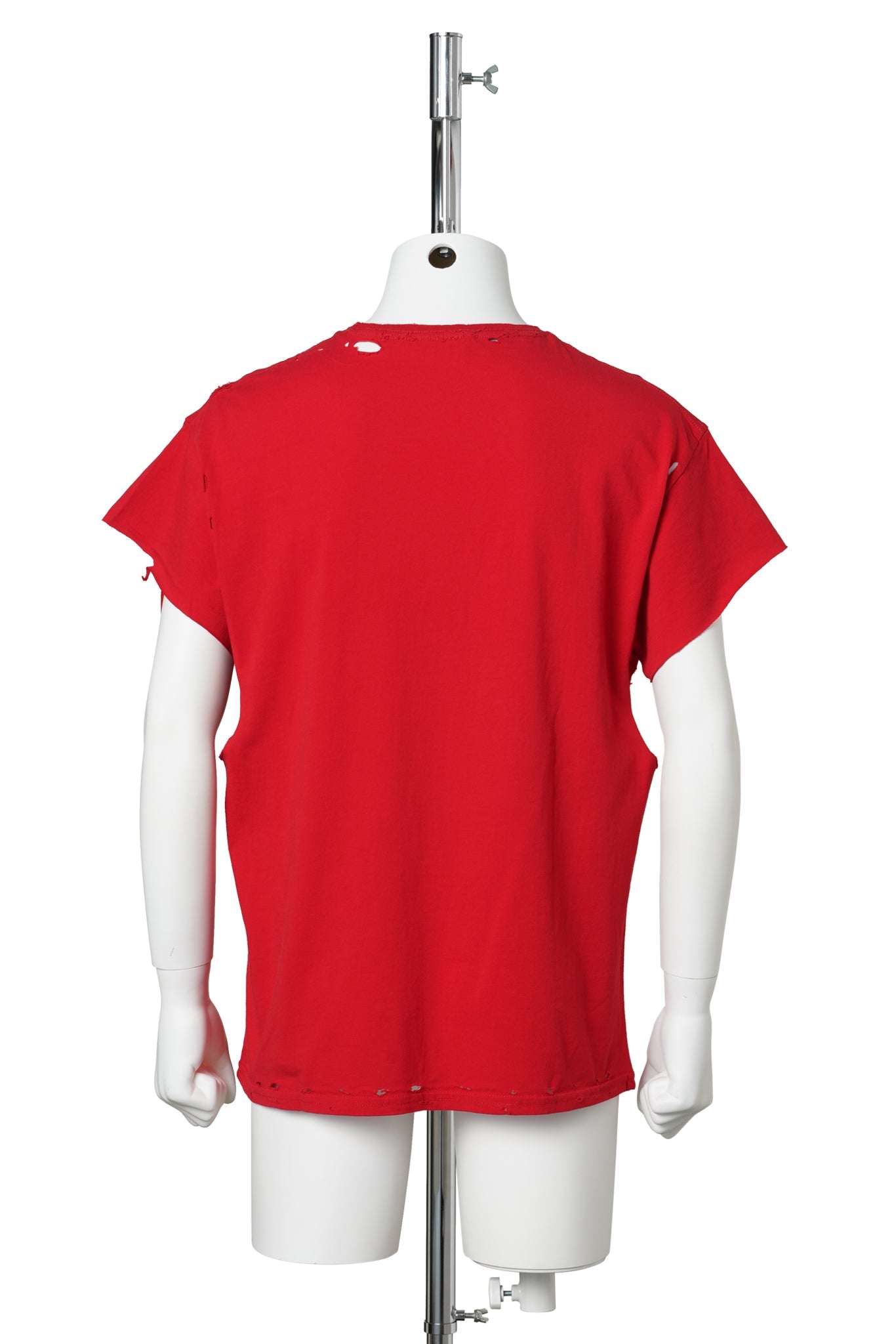 EET T-SHIRT / RED  COTTON DISTRESSED GLOVES