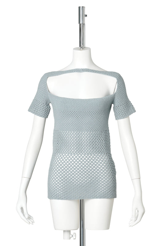 GR8 EXCLUSIVE CHES BAND FISHNET TOP / BABY BLUE