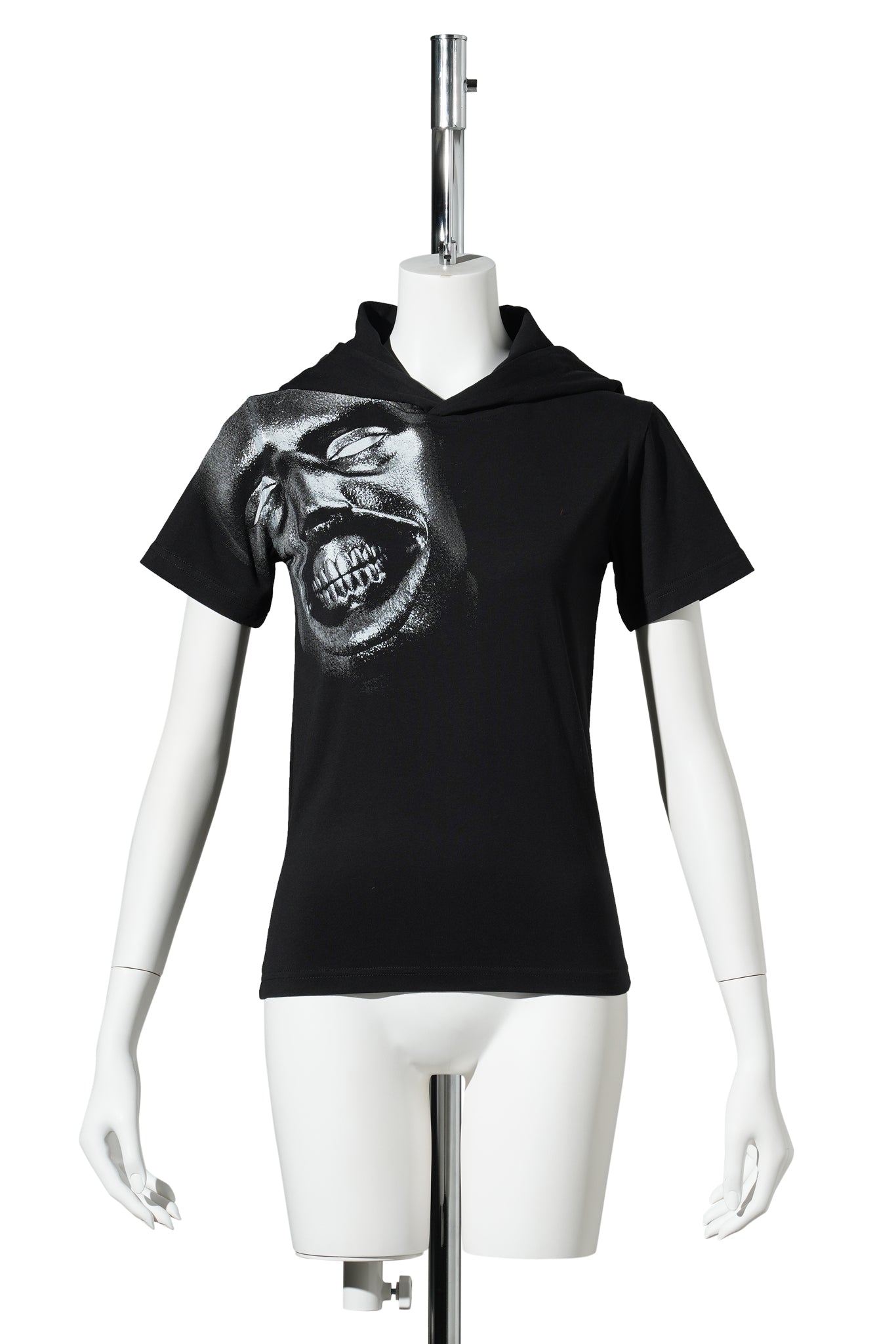 GAUGE HOODED T-SHIRT / BLACK