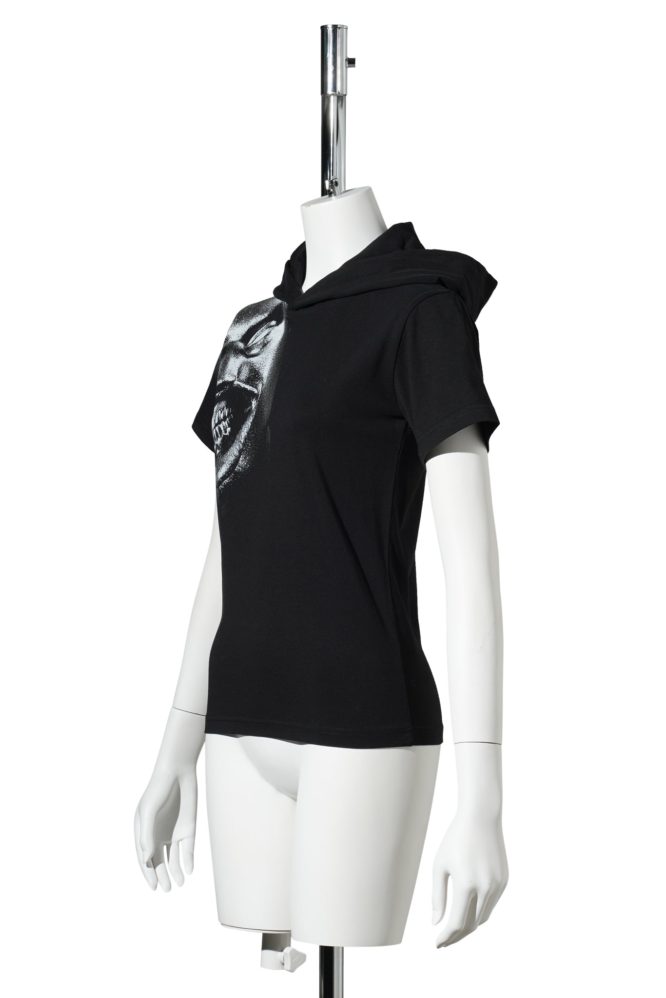 GAUGE HOODED T-SHIRT / BLACK