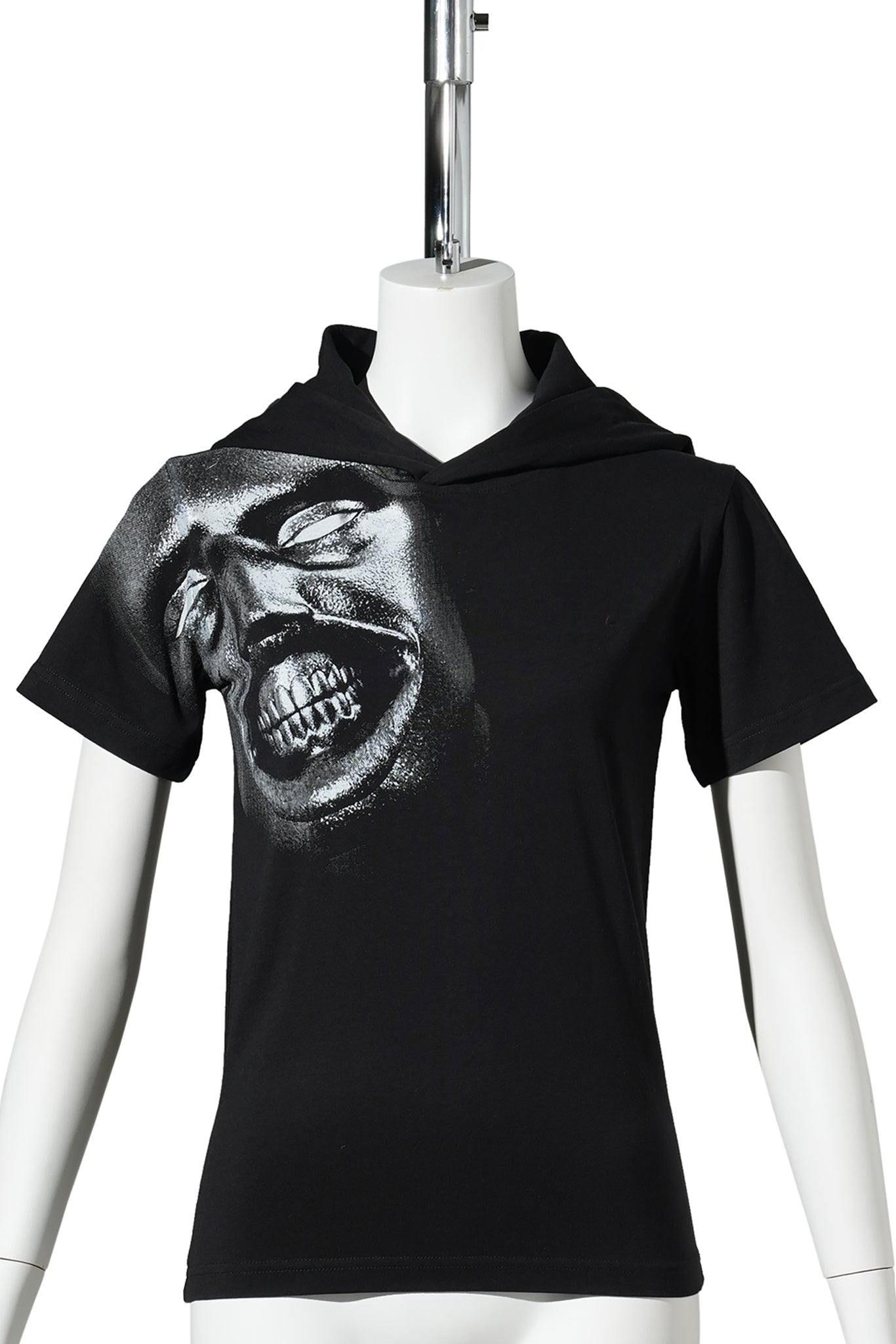 GAUGE HOODED T-SHIRT / BLACK