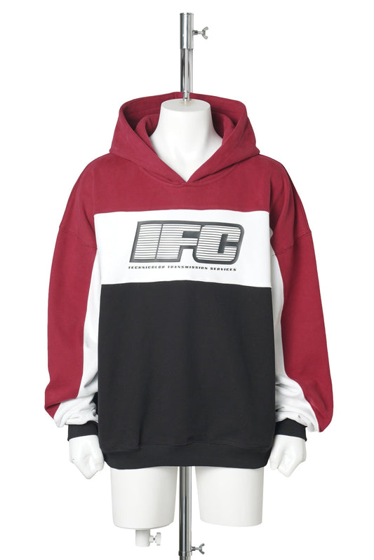TECHNICOLOR PUPIL PULLOVER HOODIE / BLACK/WHITE/BURGUNDY