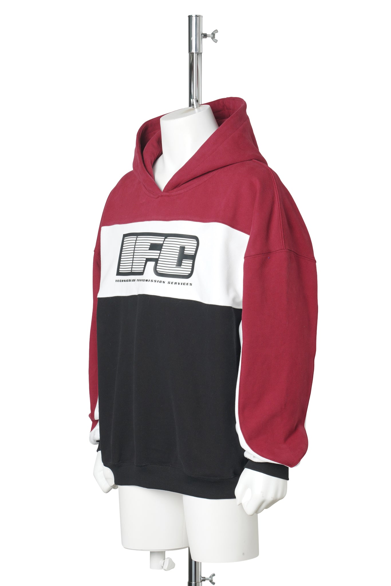 TECHNICOLOR PUPIL PULLOVER HOODIE / BLACK/WHITE/BURGUNDY
