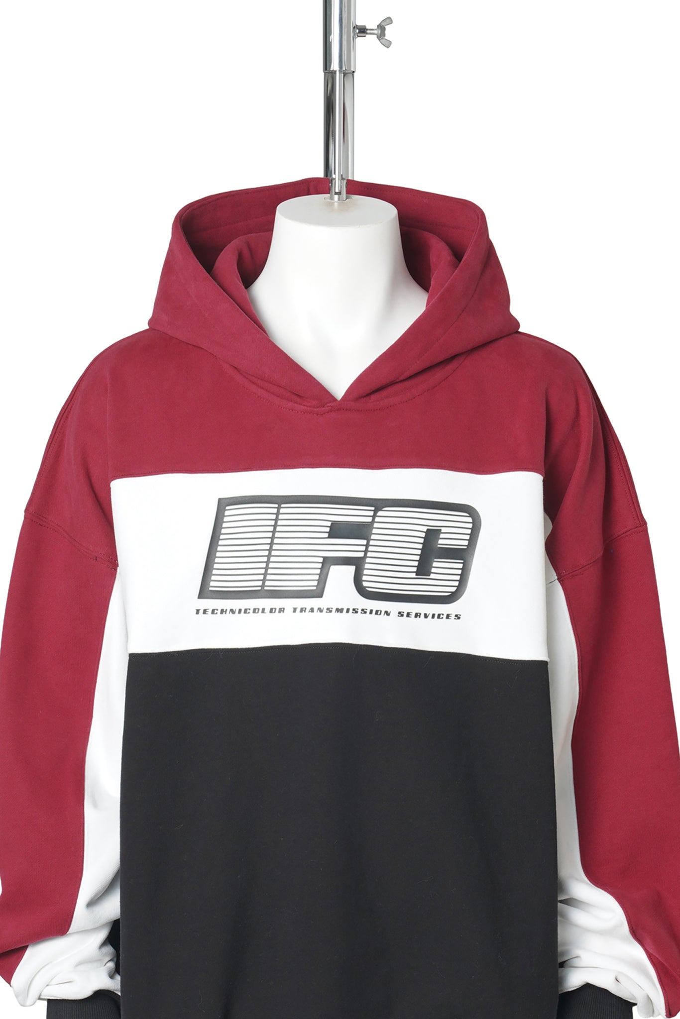 TECHNICOLOR PUPIL PULLOVER HOODIE / BLACK/WHITE/BURGUNDY