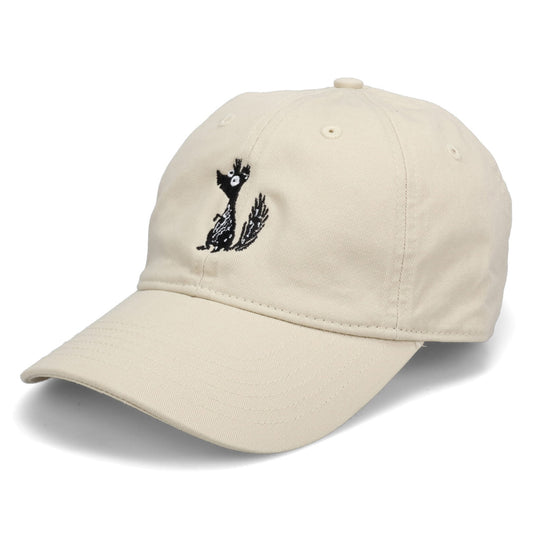 MOOMIN SQUIRREL HAT / BEIGE + BLACK AND WHITE EMBROIDERY