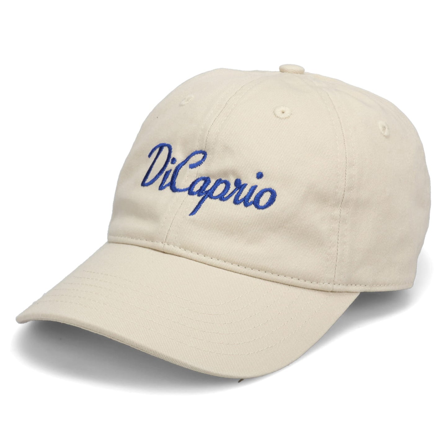 DI CAPRIO HAT / BEIGE + NAVY EMBROIDERY