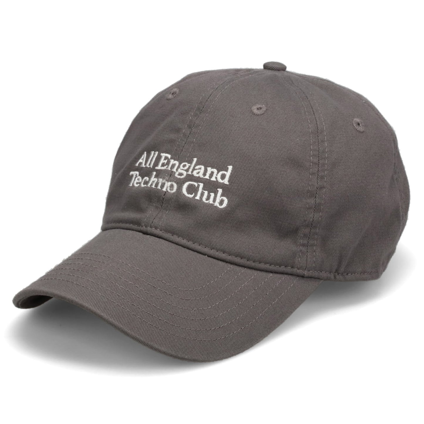 ALL ENGLAND TECHNO CLUB HAT / CHARCOAL + WHITE EMBROIDERY