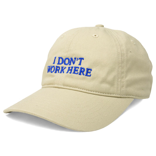 SORRY I DON'T WORK HERE HAT / BEIGE BLUE+BLUE EMBROIDERY