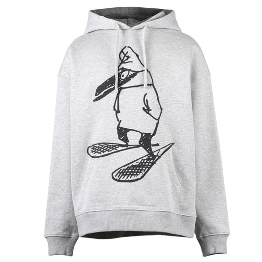 MOOMIN SNOW HOODIE / HEATHER GREY + BLACK SCREENPRINT