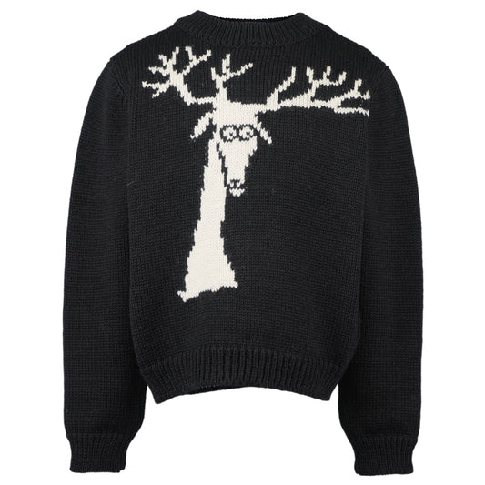 MOOMIN REINDEER KNIT / BLACK + ARAN WOOL