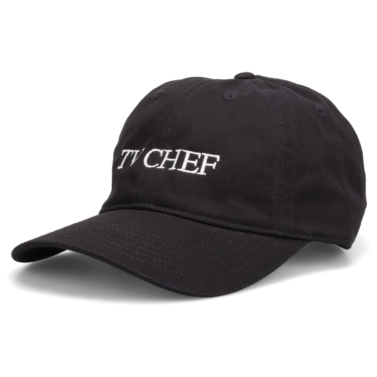 TV CHEF HAT / BLACK + WHITE EMBROIDERY