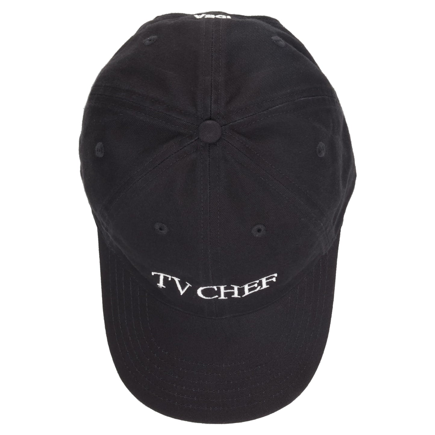 TV CHEF HAT / BLACK + WHITE EMBROIDERY