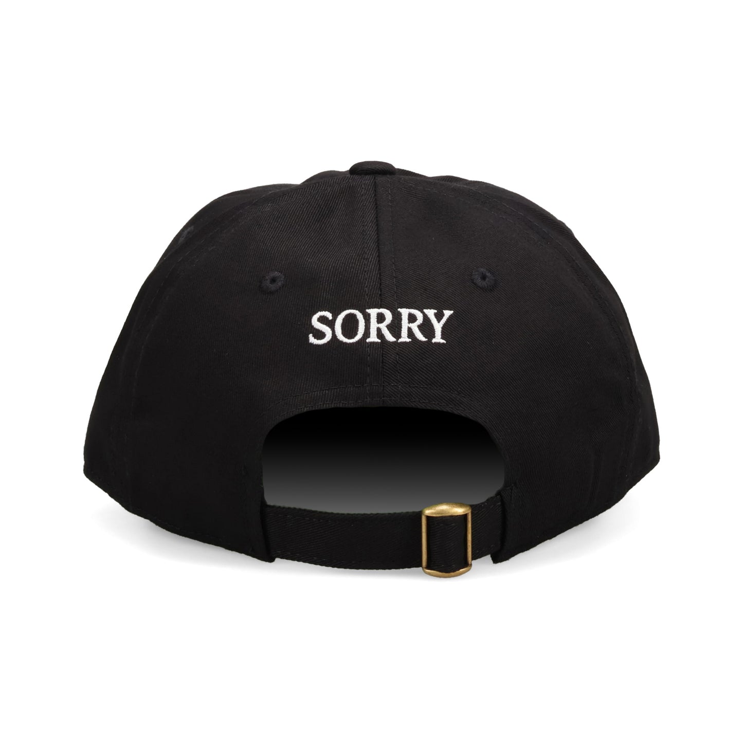 SORRY I DON'T WORK HERE HAT / BLACK + WHITE EMBROIDERY