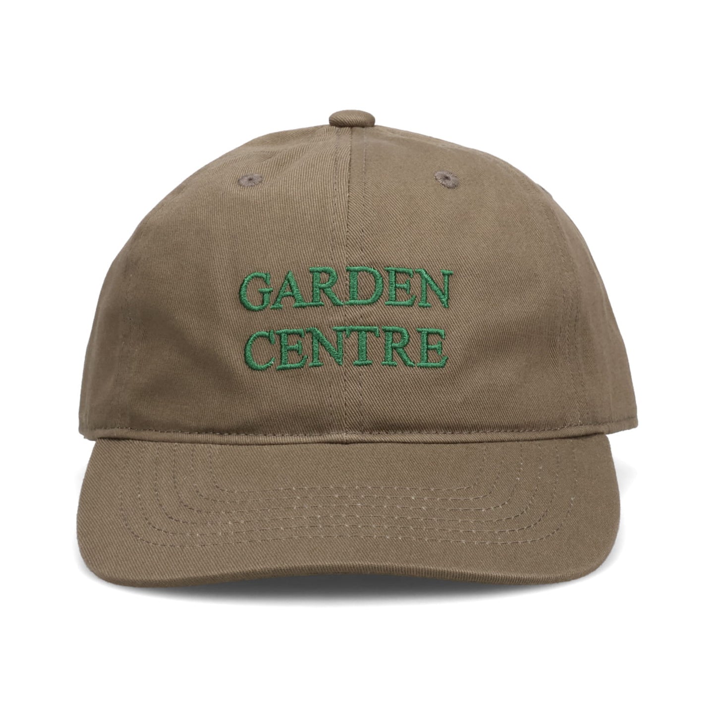 GARDEN CENTRE HAT / KHAKI + DARK GREEN EMBROIDERY