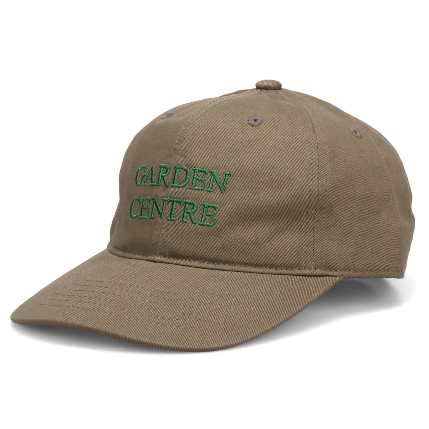 GARDEN CENTRE HAT / KHAKI + DARK GREEN EMBROIDERY