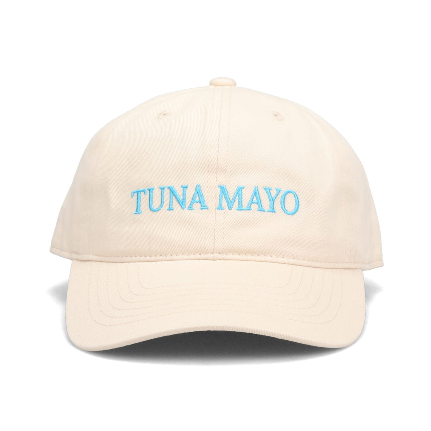 TUNA MAYO HAT / BEIGE + AQUA BLUE EMBROIDERY